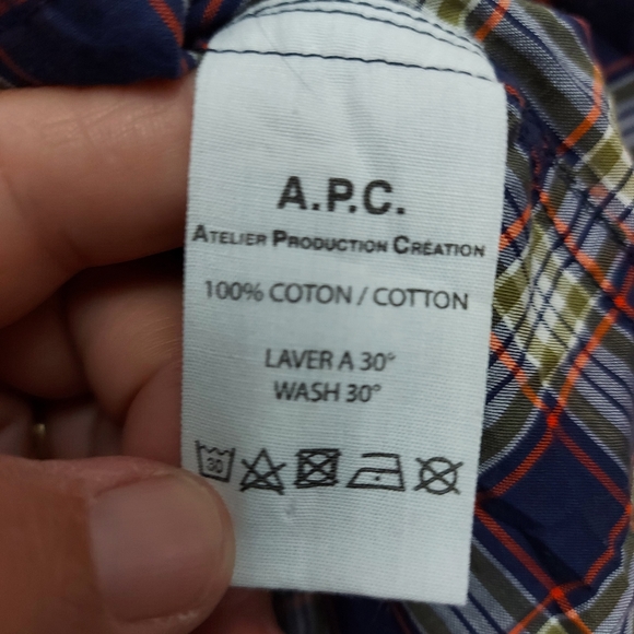 A.P.C. Atelier Production Creation Plaid Button Front shirt - Picture 6 of 7